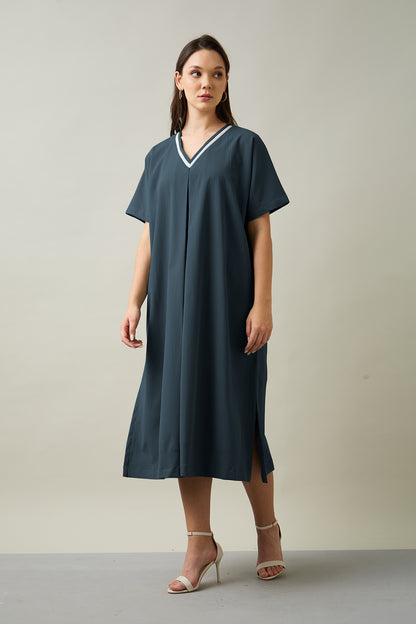 Grey Relaxed Fit Midi Dress