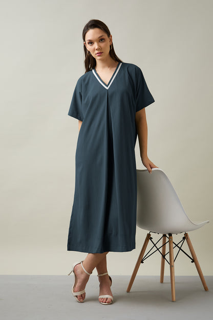 Grey Relaxed Fit Midi Dress