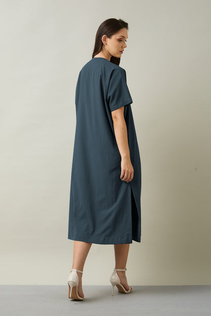 Grey Relaxed Fit Midi Dress