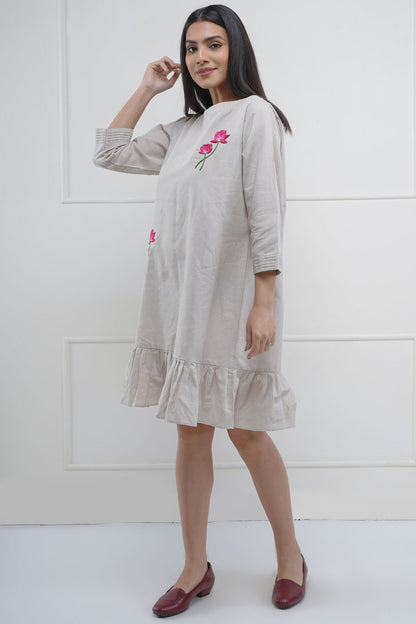 Grey Resham Embroidered Dress