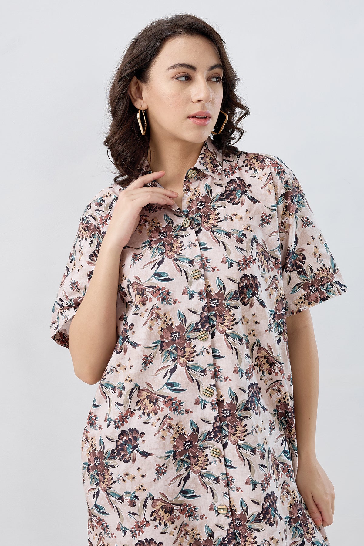 High Low Printed Cotton Dress