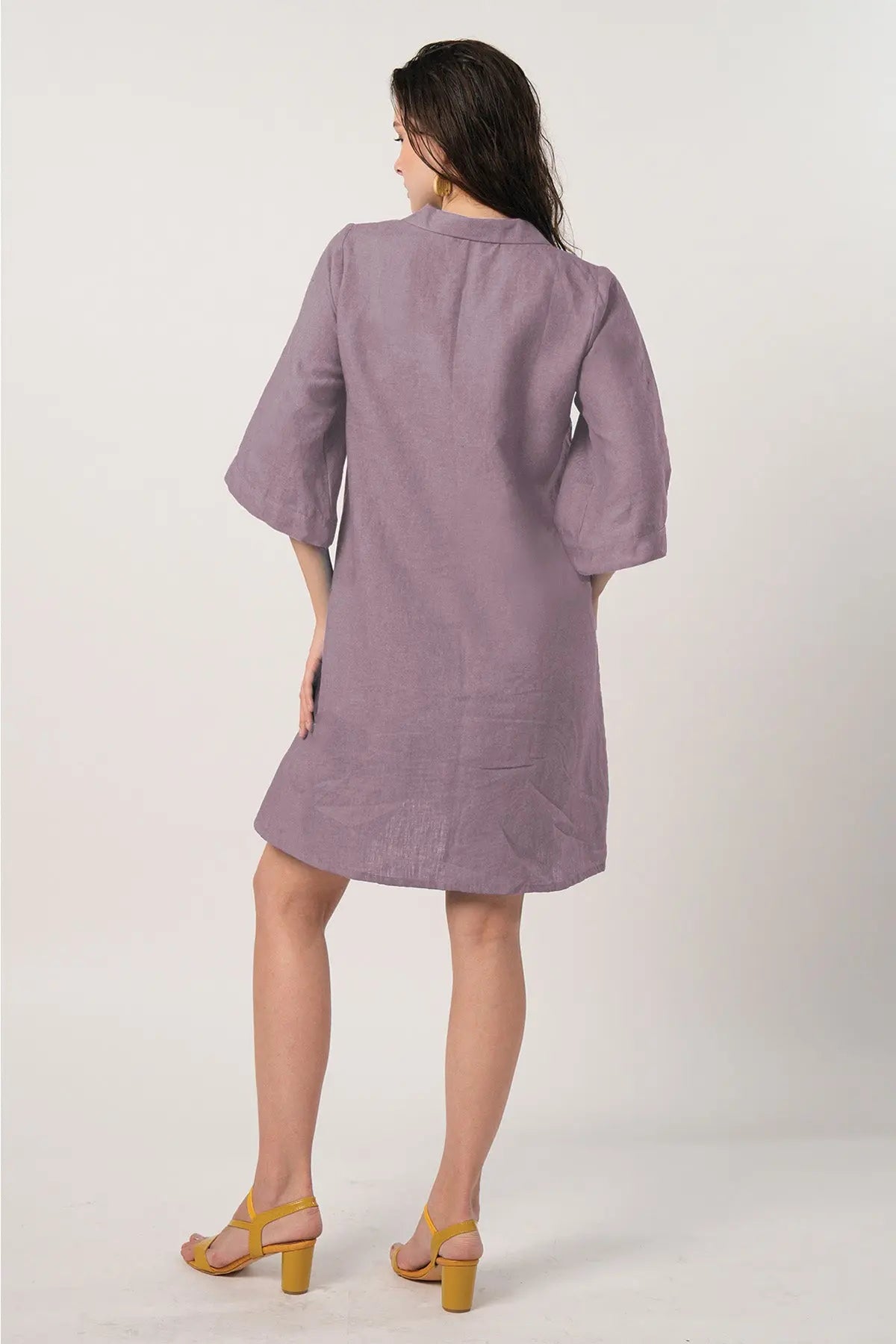 Lavender Buttoned Shirt Dress SNEHA B