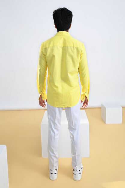 Lemon Geometric Embroidered Shirt