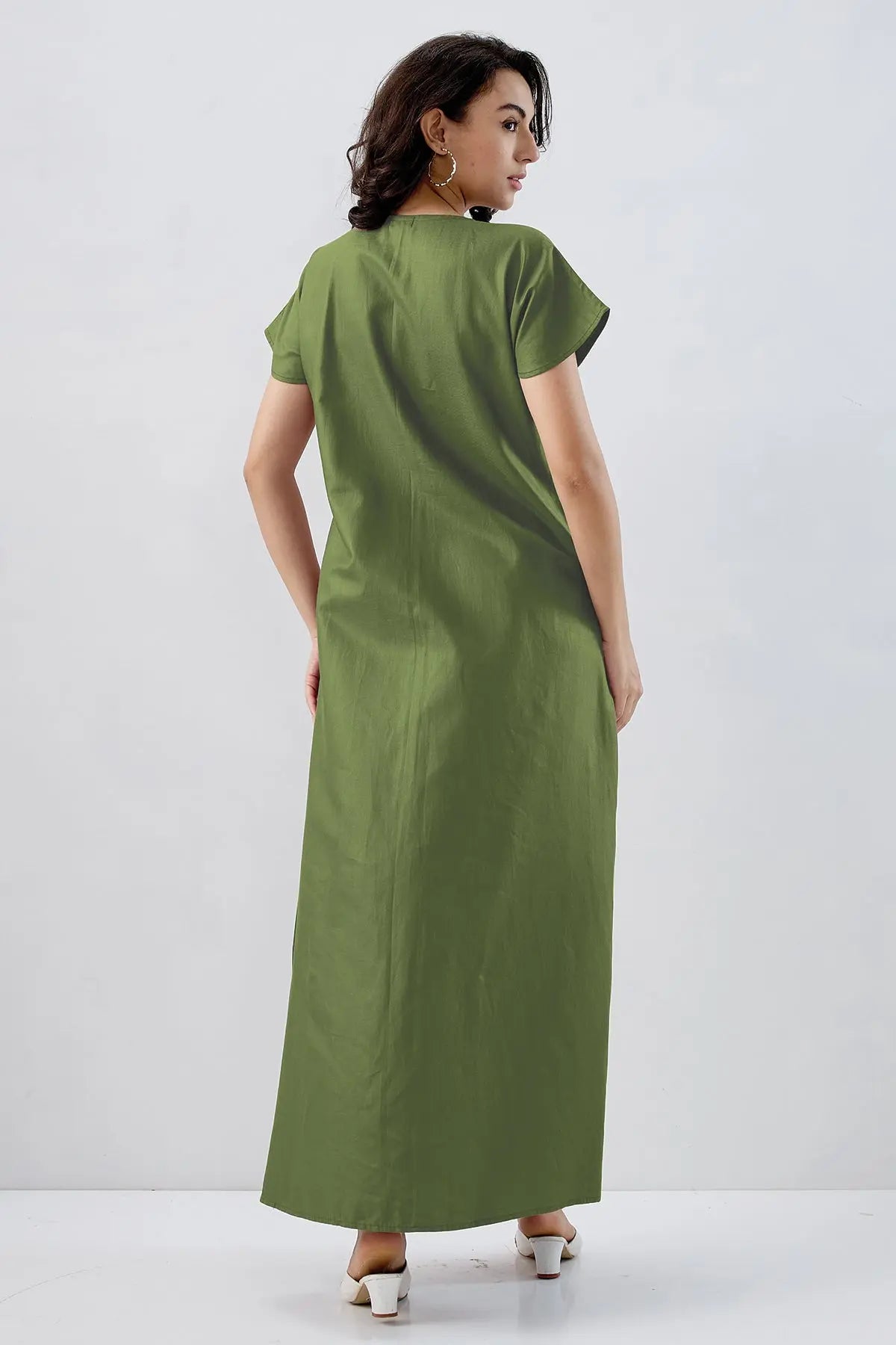 Mehendi Green Buttoned Dress SNEHA B