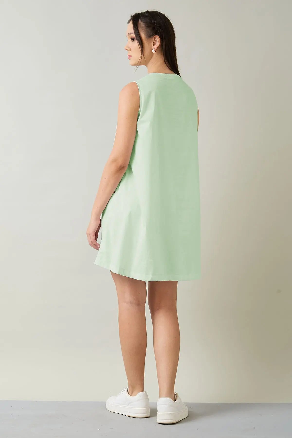 Mint Cotton Sleeveless Dress SNEHA B