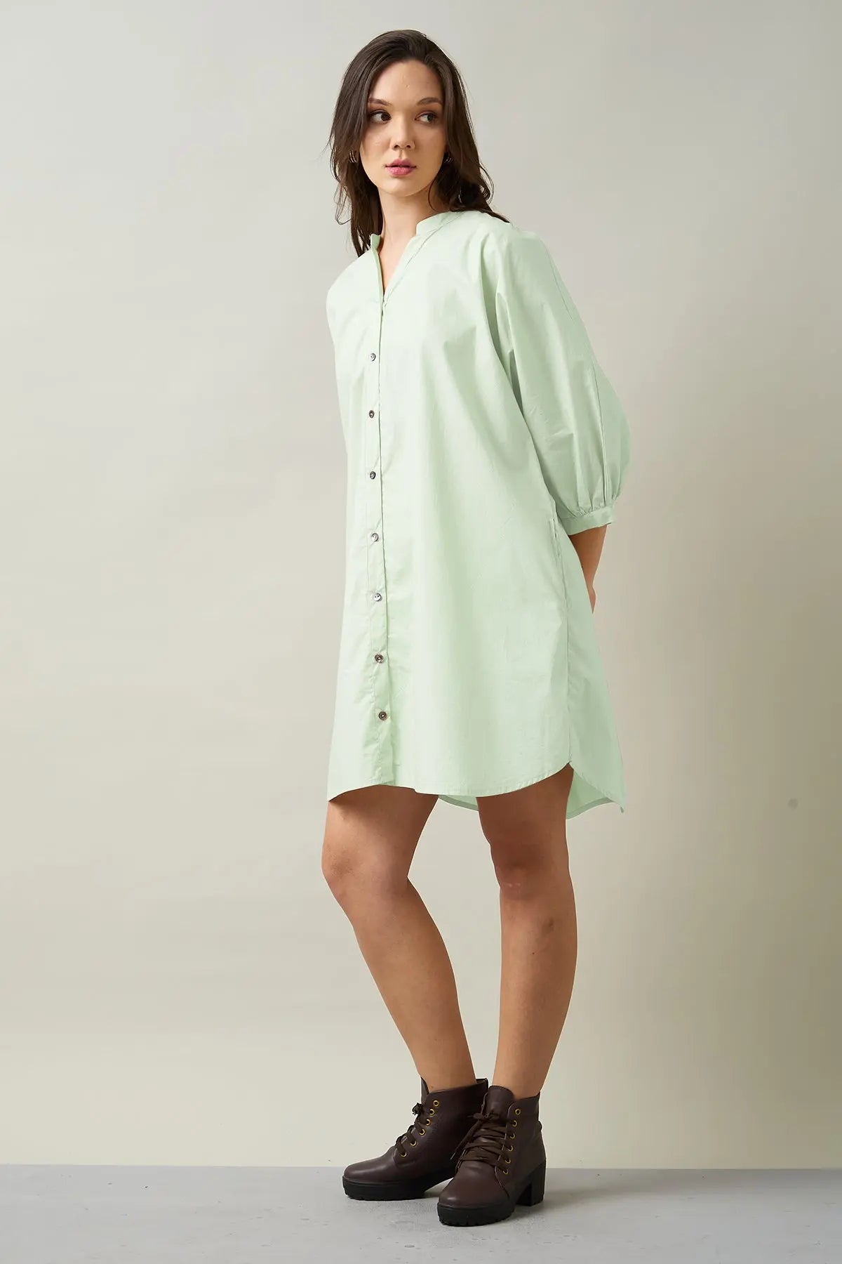 Mint Relaxed Shirt Style Dress SNEHA B