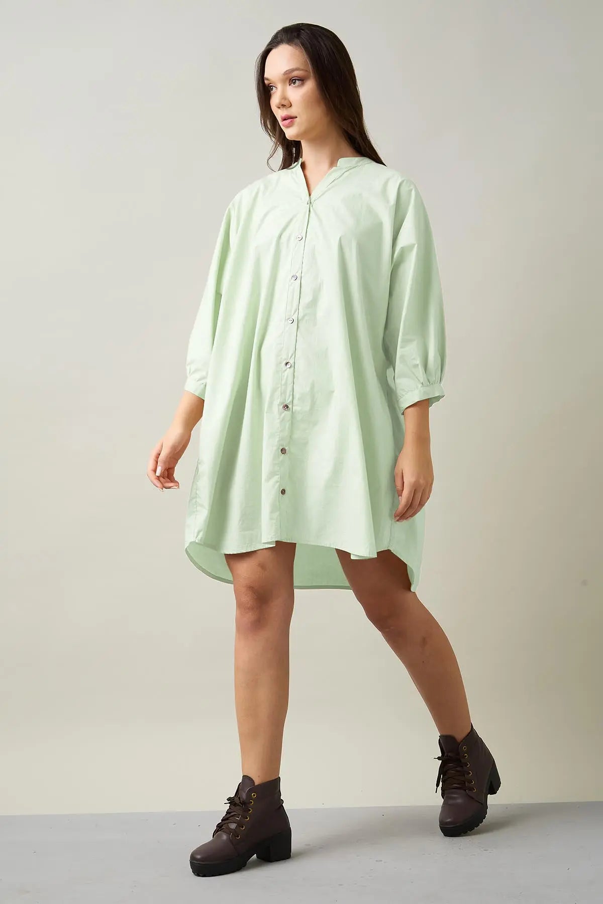 Mint Relaxed Shirt Style Dress SNEHA B