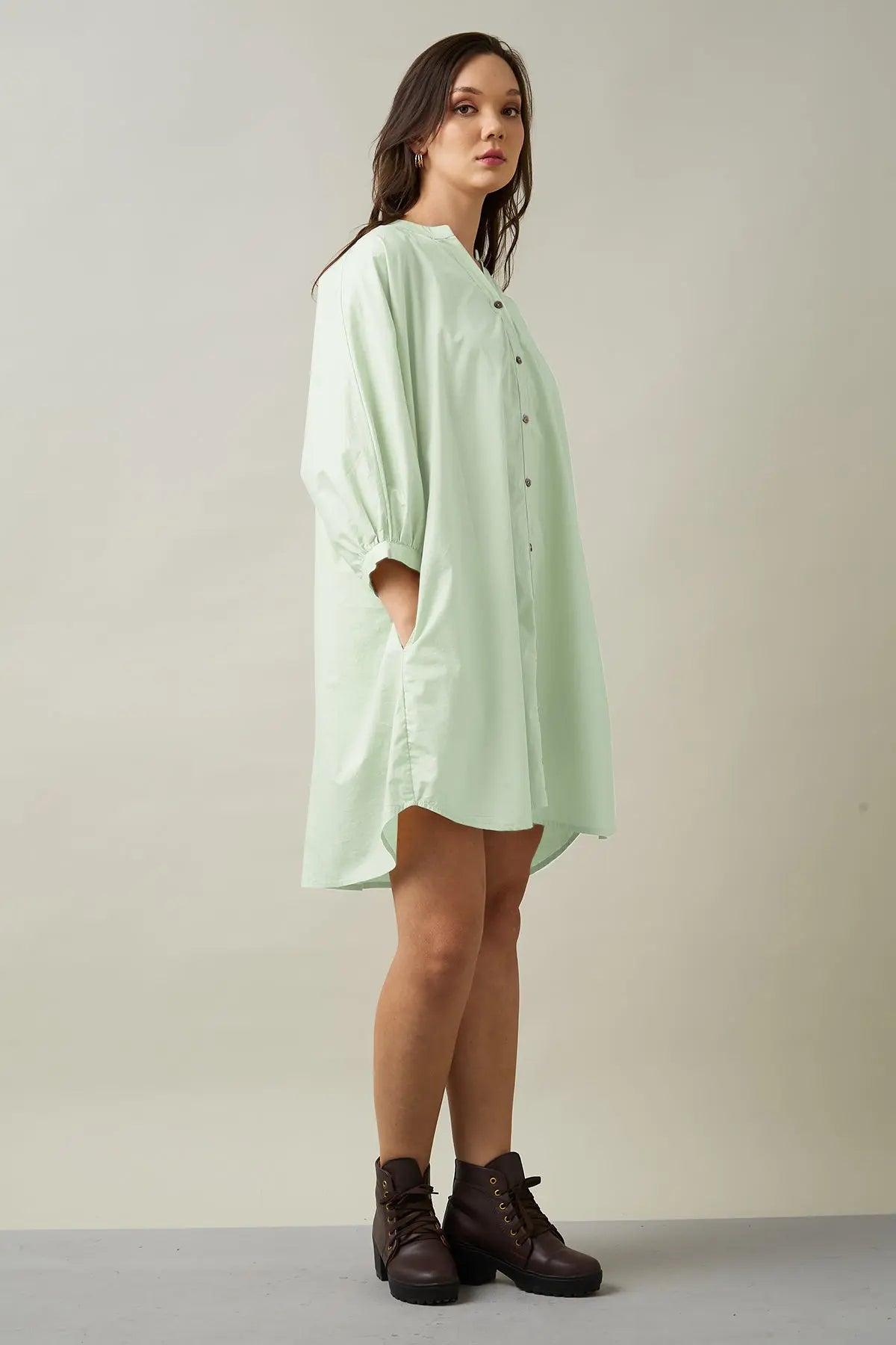 Mint Relaxed Shirt Style Dress SNEHA B