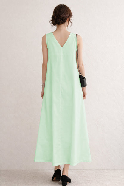 Minty A-Line Cotton Maxi Dress