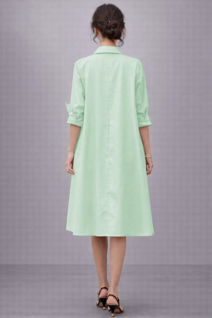 Minty Knee Length Shirt Dress SNEHA B