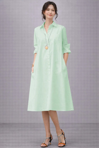 Shop Minty Knee Length Shirt Dress for women by SNEHA B