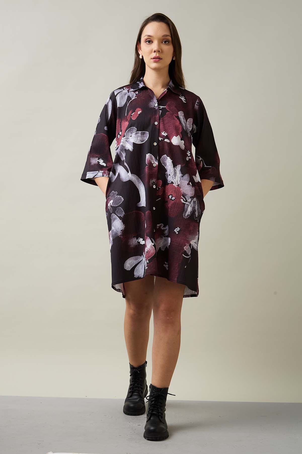 Buy Printed Multicolor Shirt Dress by SNEHA B