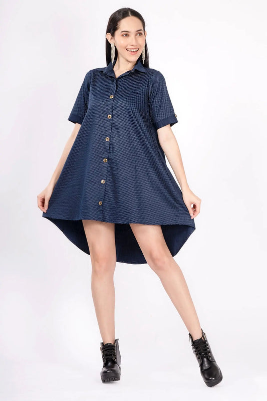 Shop Navy Polka Dot Oversized Dress by SNEHA B