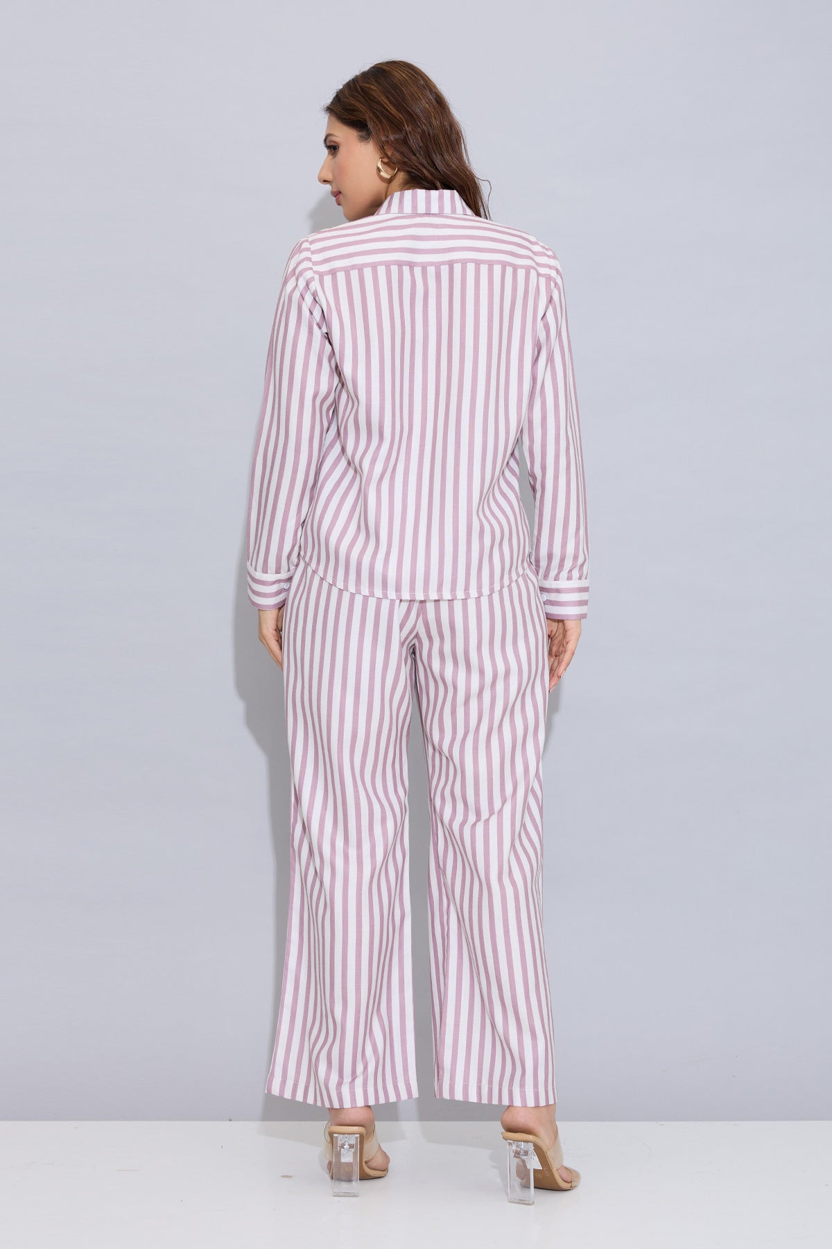 Onion Pink Cotton Stripe Shirt