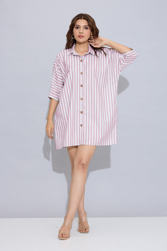 Buy Onion Stripes Oversized Dress by SNEHA B