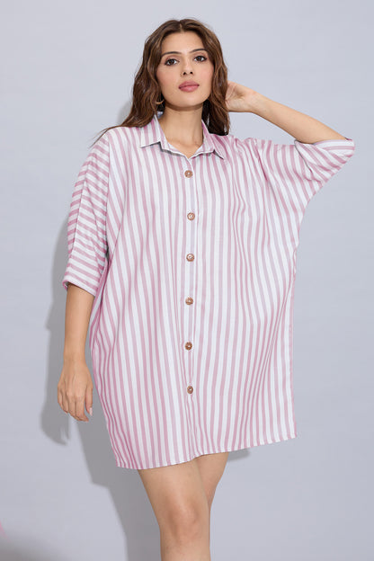 Onion Stripes Oversized Dress
