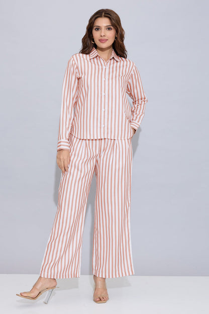 Buy Orange Pure Cotton Stripe Pants by SNEHA B