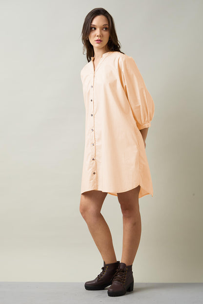Peach Relax Shirt Style Dress