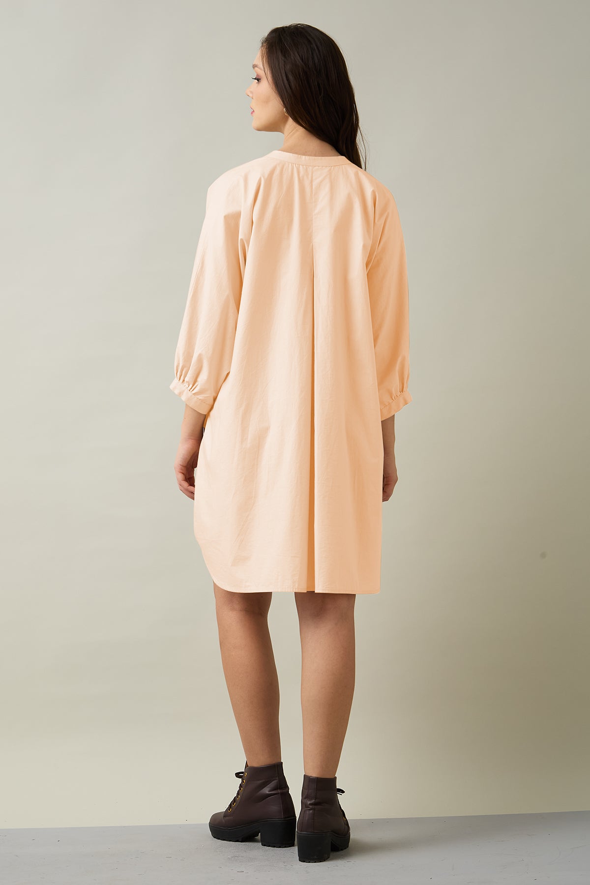 Peach Relax Shirt Style Dress