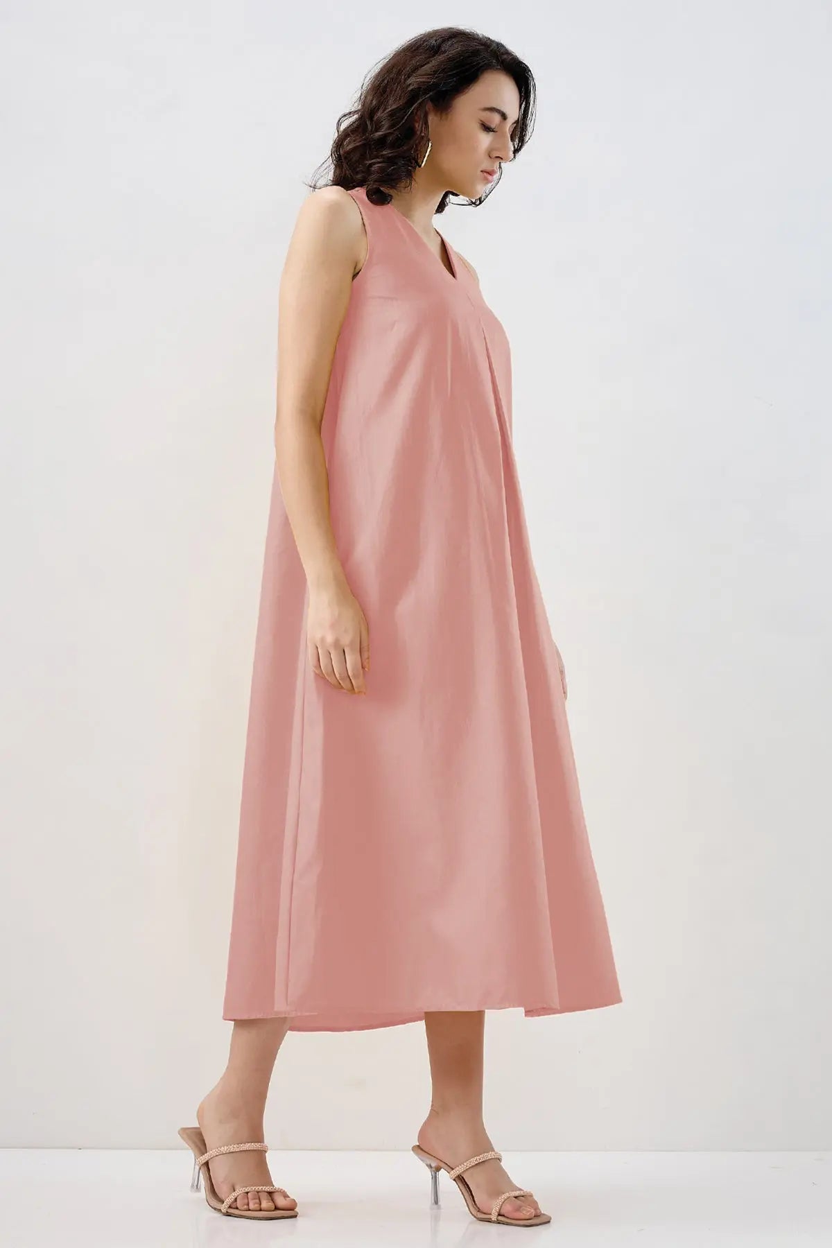 Pink Box Pleated Cotton Dress SNEHA B