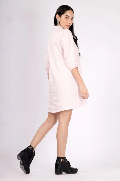Pink Cotton Honey Comb Dress SNEHA B