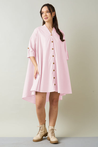 Buy Pink Cotton Oversized Dress by SNEHA B