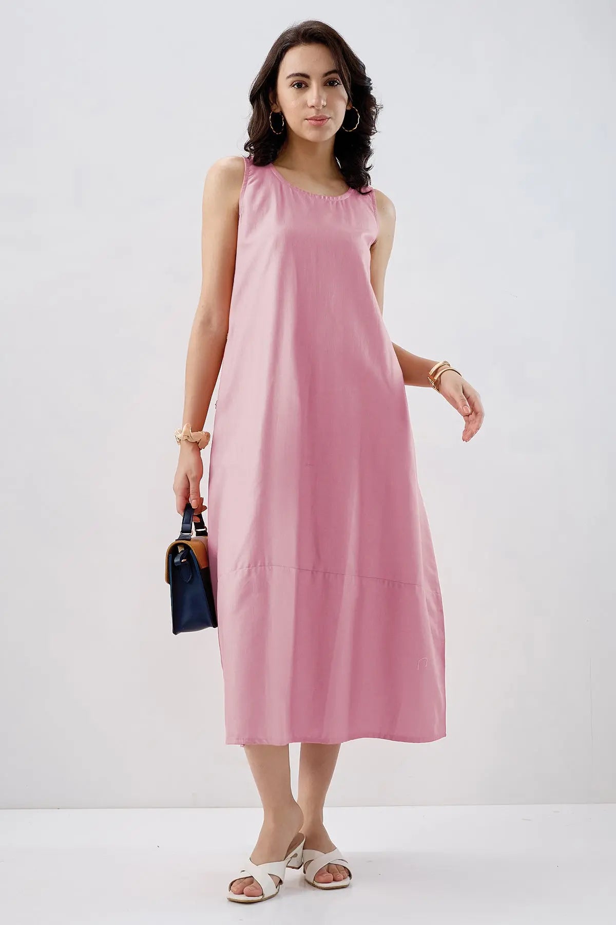 Shop Cotton Pink Sleeveless Dress by SNEHA B