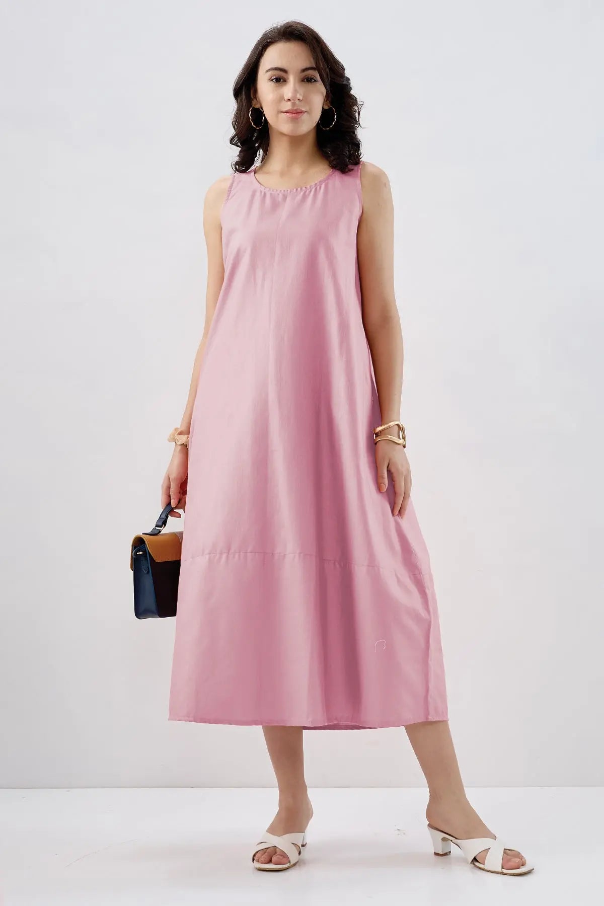 Cotton Pink Sleeveless Dress SNEHA B