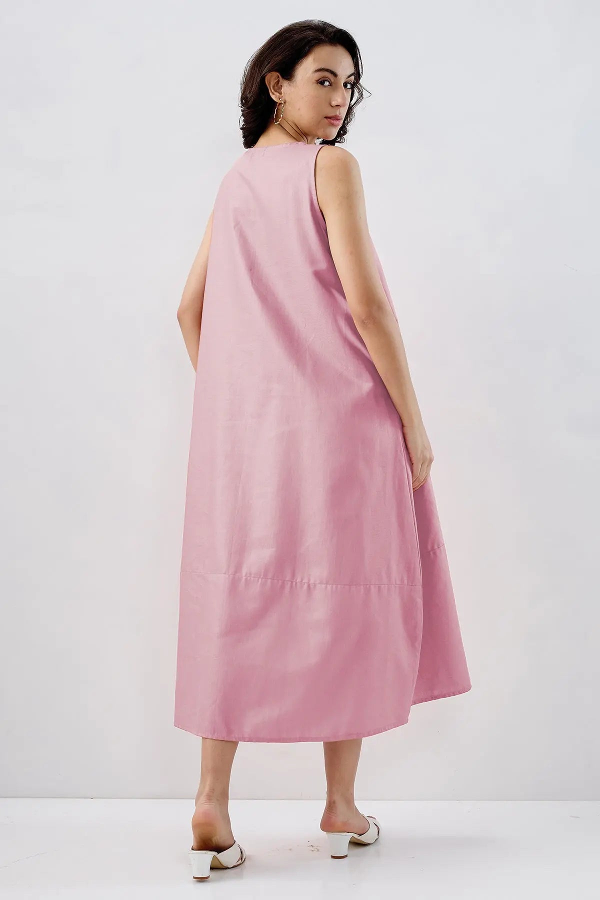 Cotton Pink Sleeveless Dress SNEHA B