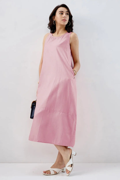 Cotton Pink Sleeveless Dress SNEHA B