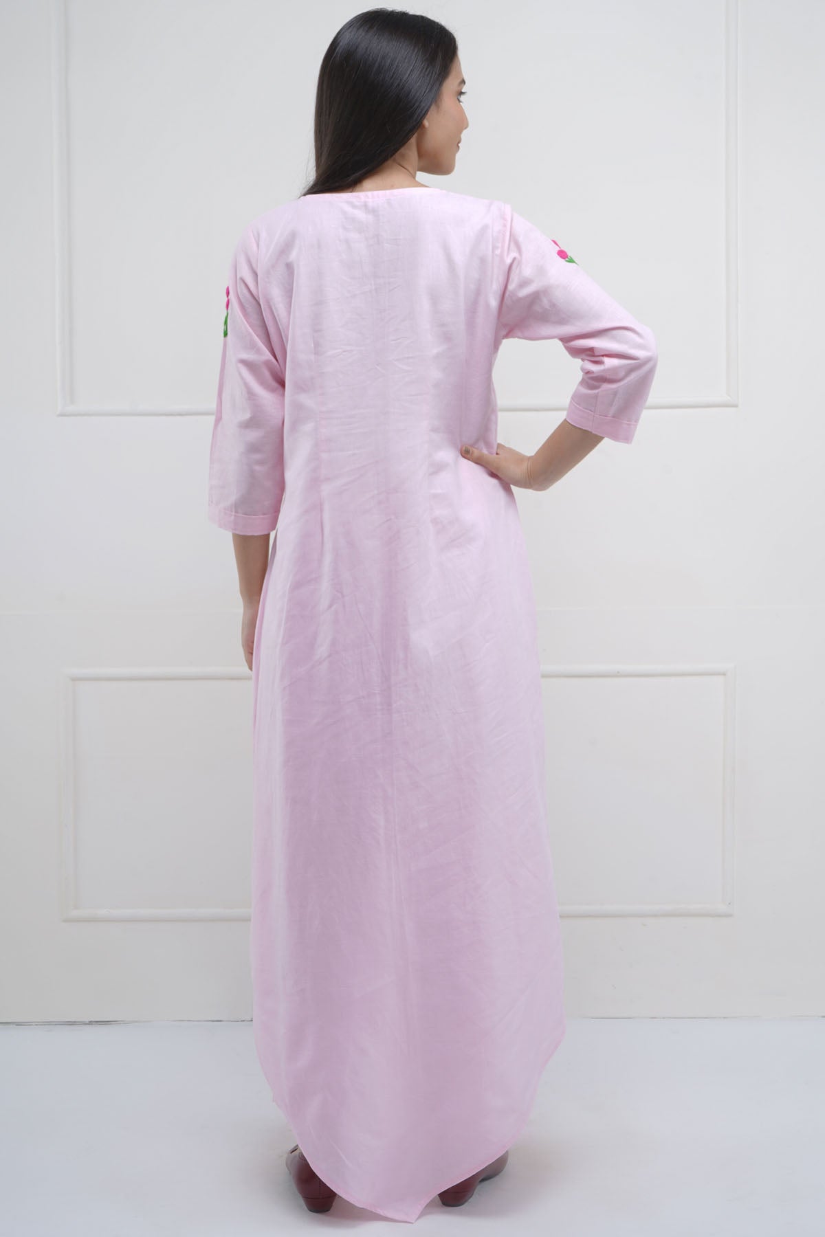 Pink Embroidered Kurta & Pants