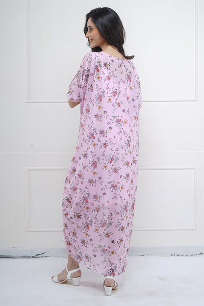 Pink Printed Relaxed Fit Dress
