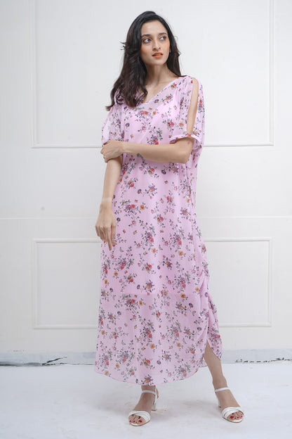 Pink Printed Relaxed Fit Dress