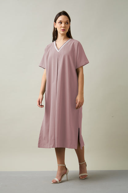 Pink Relaxed Fit Midi Dress