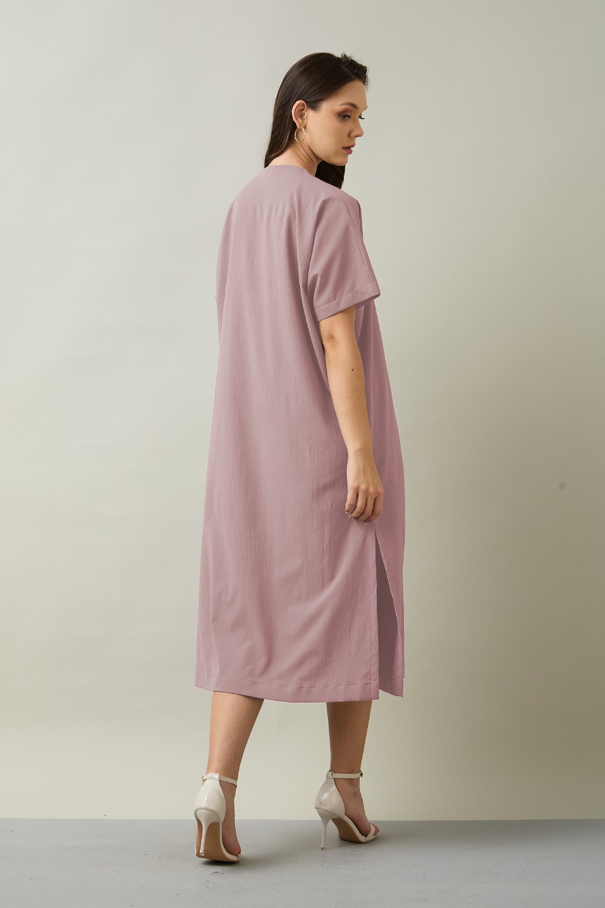 Pink Relaxed Fit Midi Dress