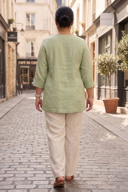 Pista Linen Blend Short Tunic
