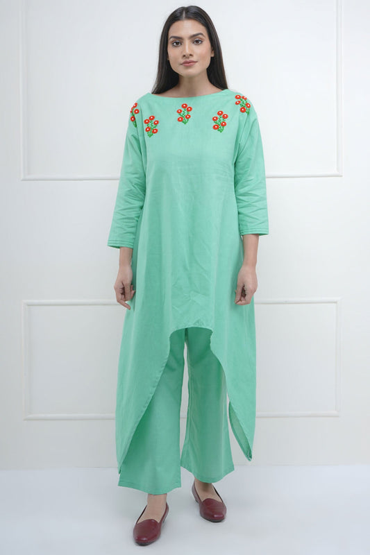 Buy Pista Embroidered Kurta & Pant by SNEHA B