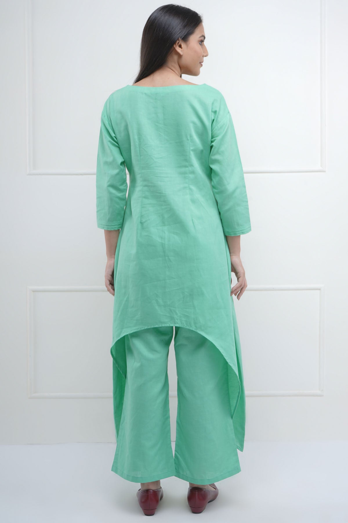 Pista Embroidered Kurta & Pant