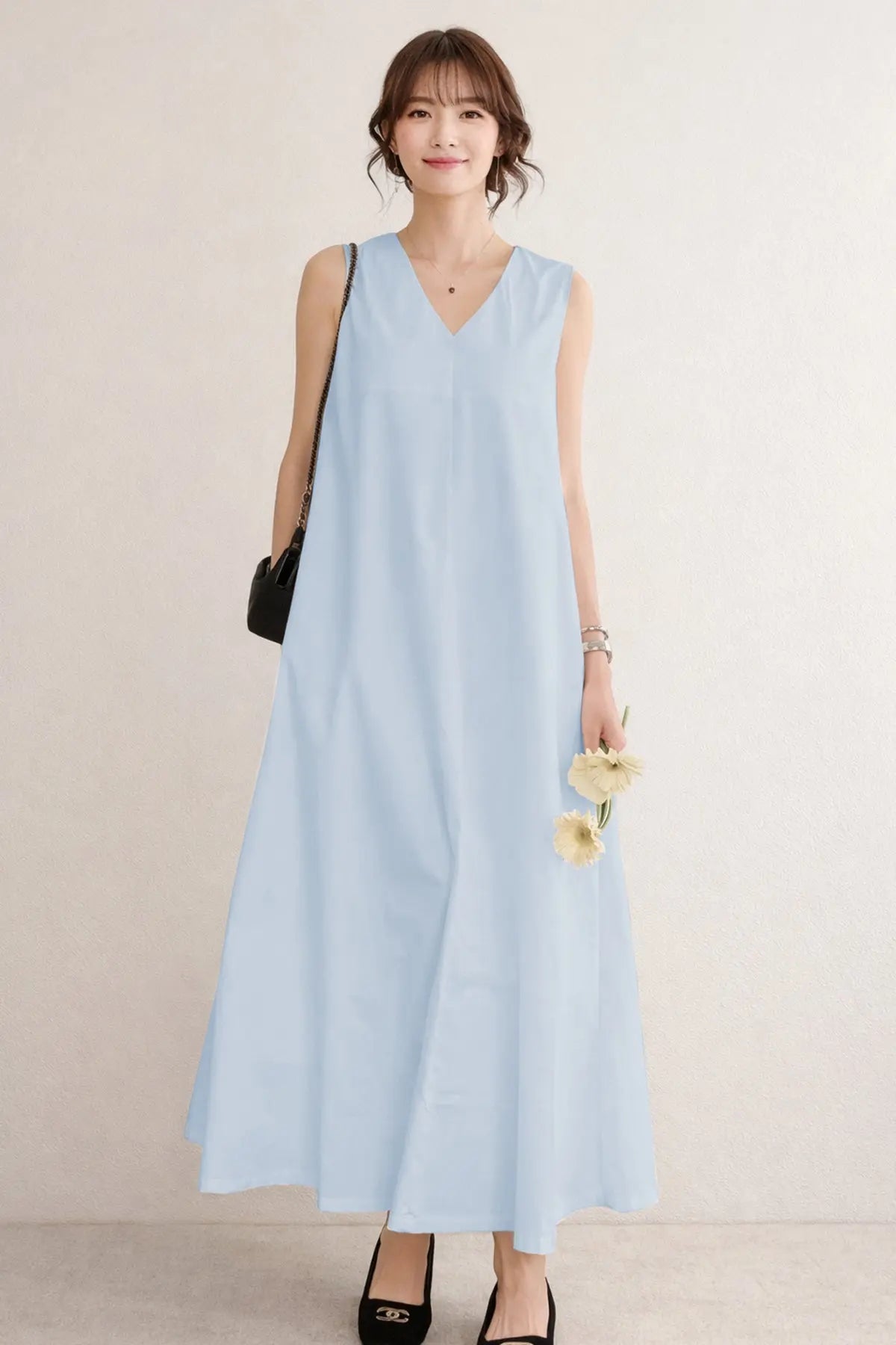 Shop Powder A-Line Cotton Maxi Dress for women by SNEHA B