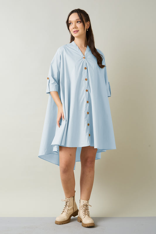 Powder Blue Cotton Relax Dress
