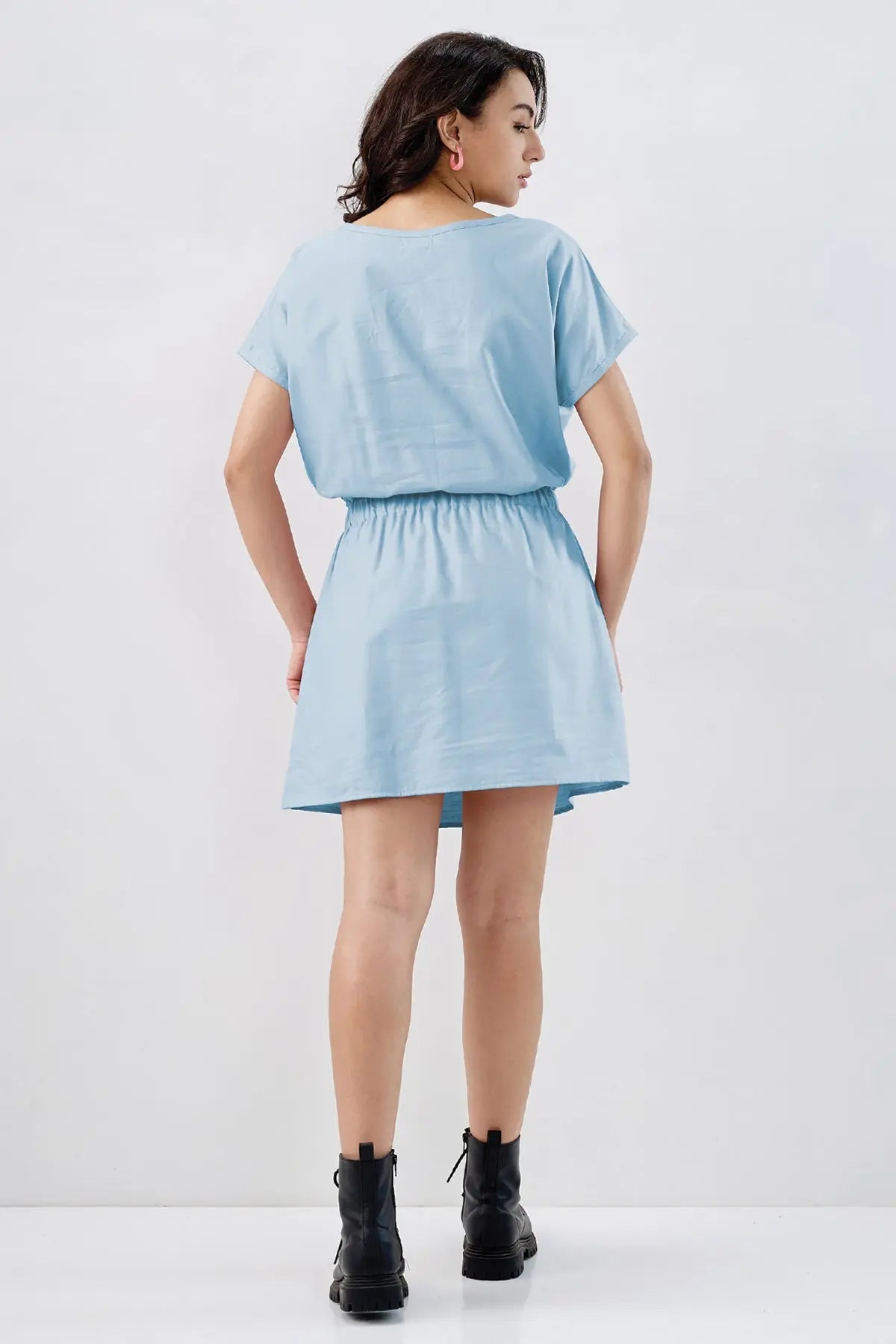 Powder Blue Elasticated Dress SNEHA B