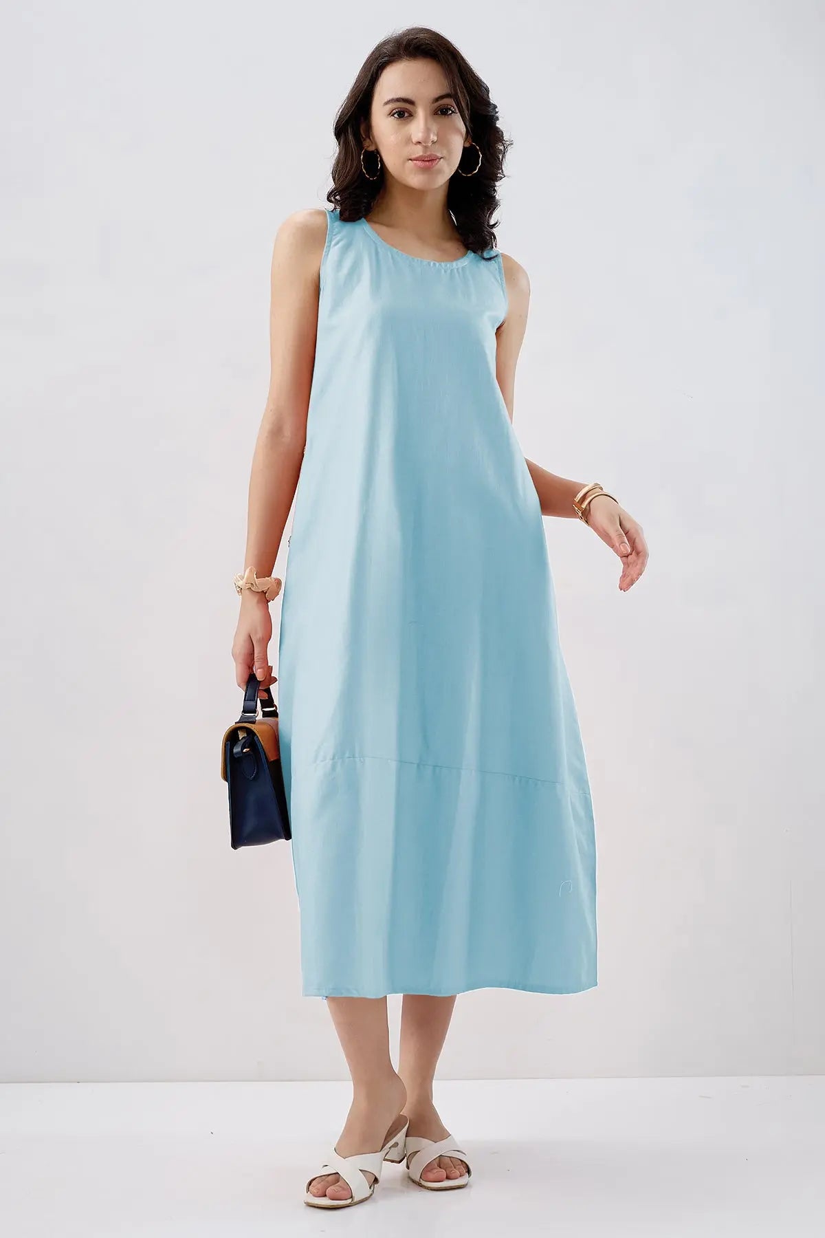 Shop Powder Blue Sleeveless Dress by SNEHA B