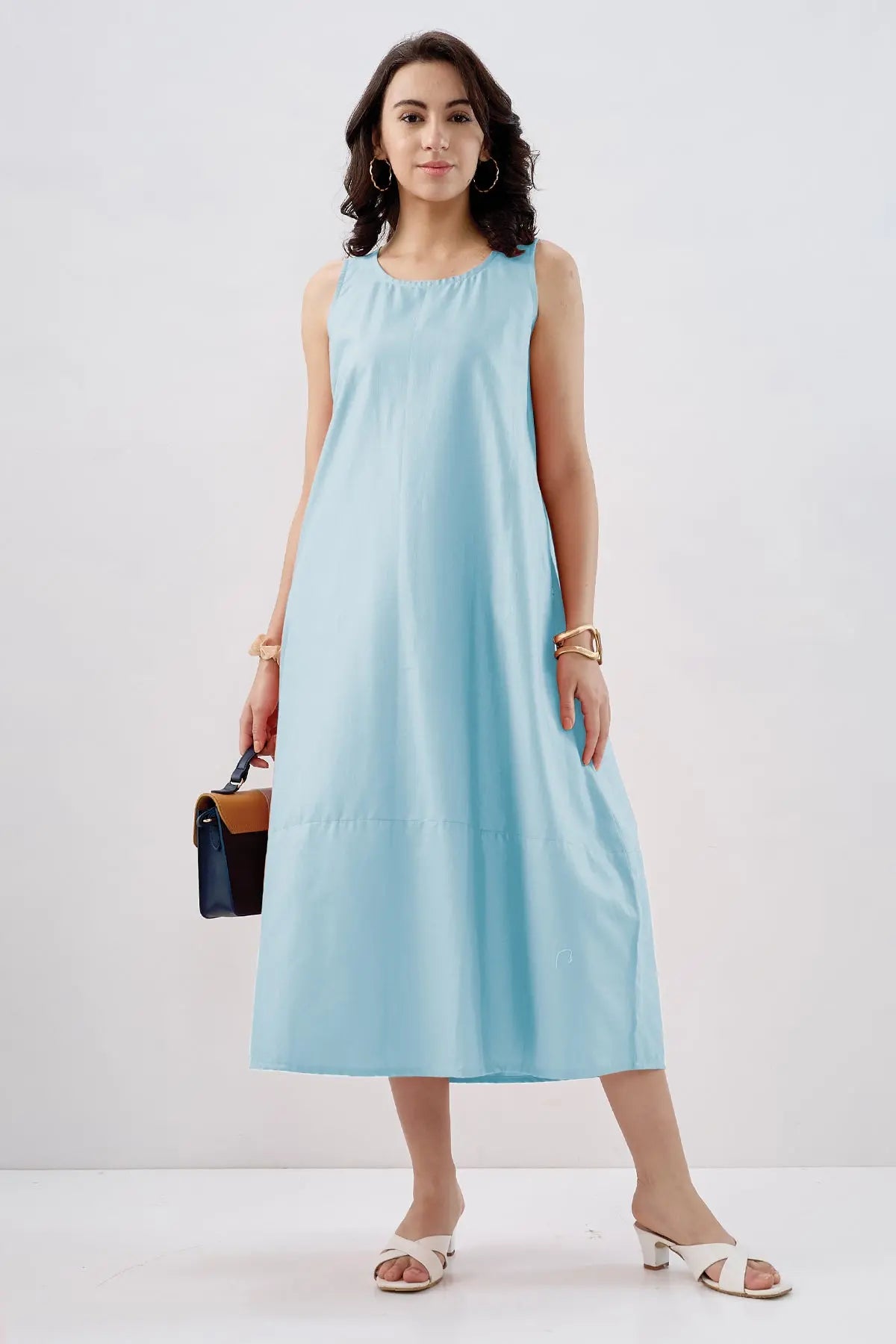 Powder Blue Sleeveless Dress SNEHA B