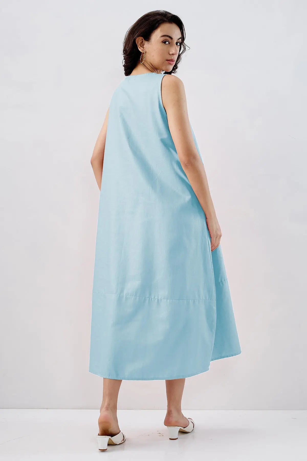 Powder Blue Sleeveless Dress SNEHA B