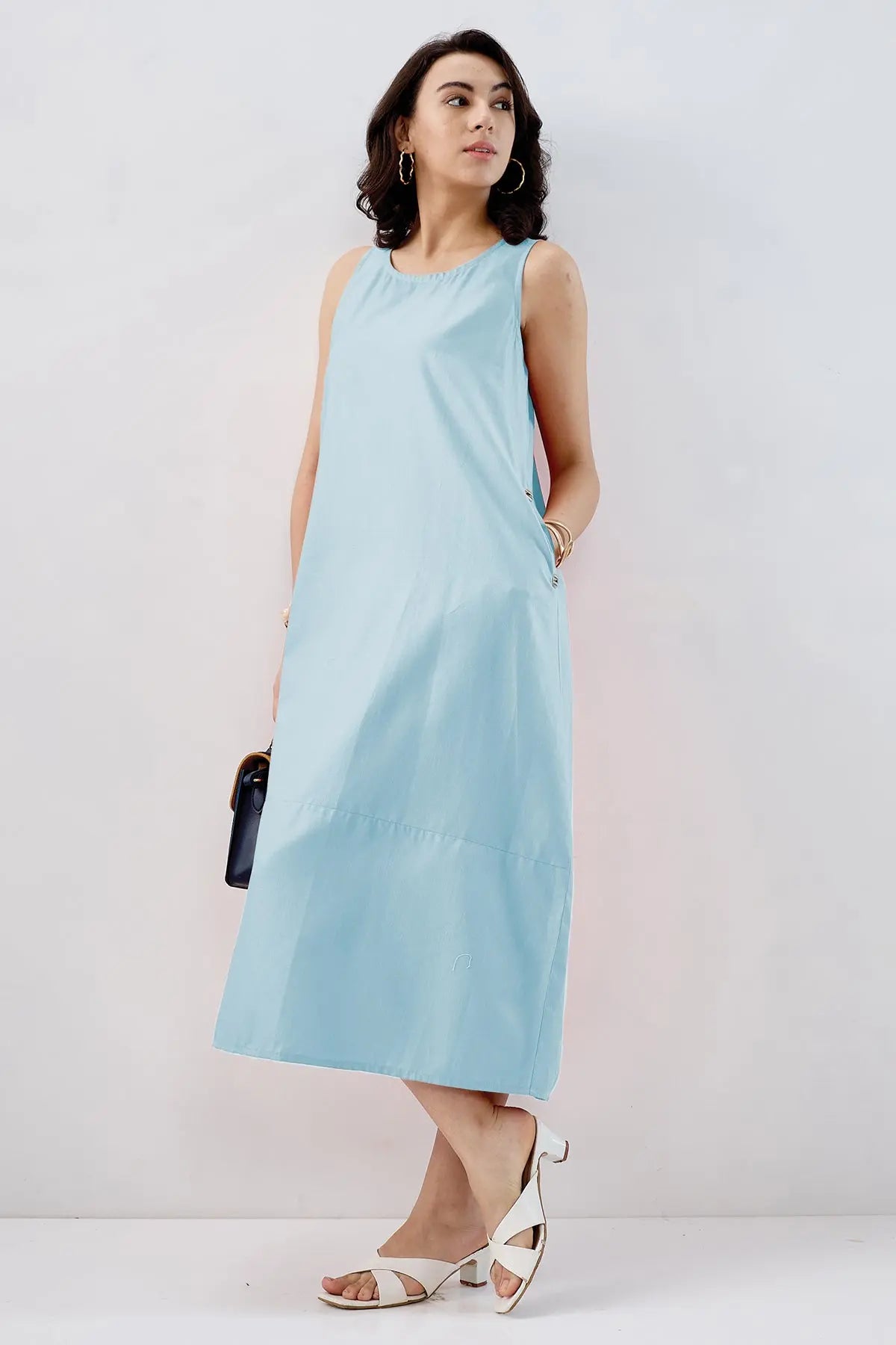 Powder Blue Sleeveless Dress SNEHA B