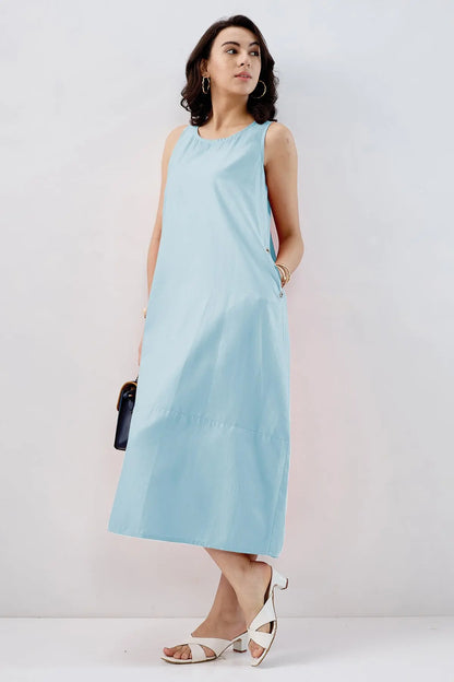 Powder Blue Sleeveless Dress SNEHA B