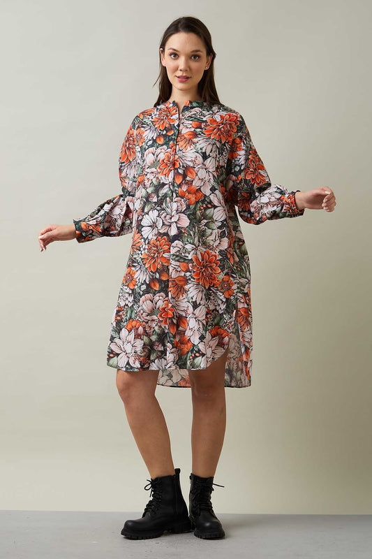 Printed Cotton Oversized Dress