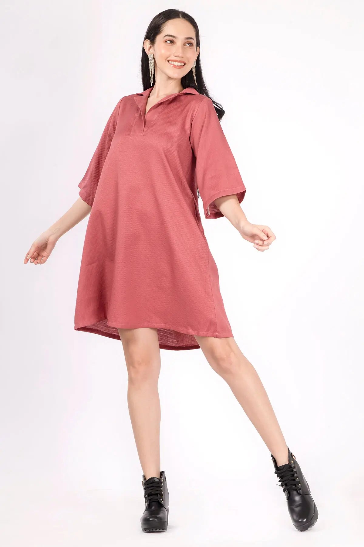 Raspberry Red Honeycomb Dress SNEHA B