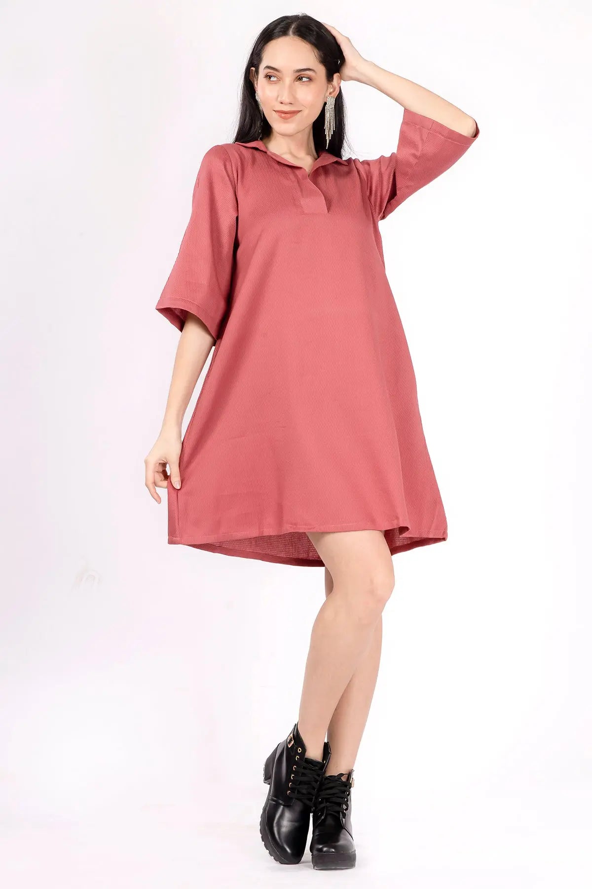 Raspberry Red Honeycomb Dress SNEHA B
