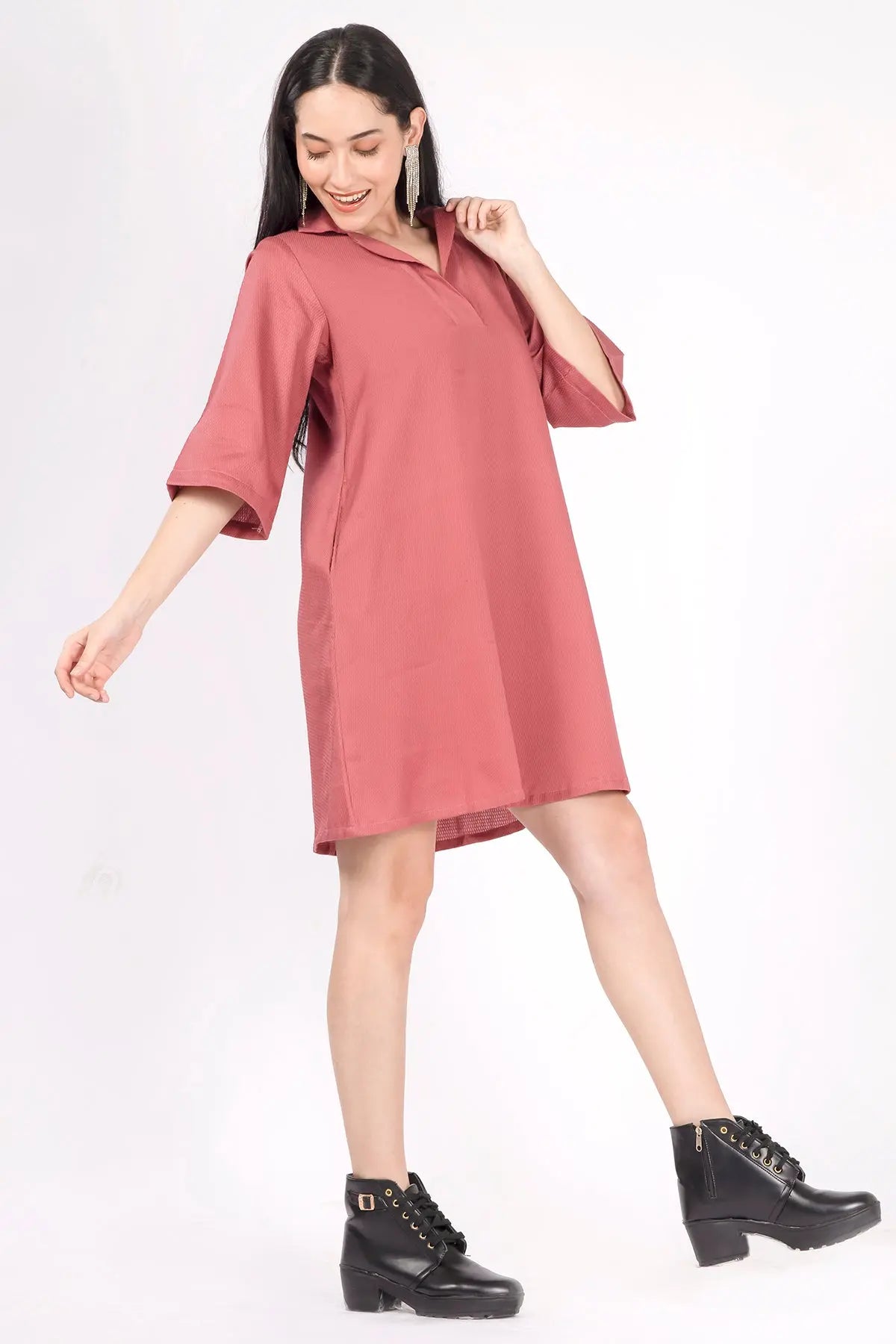 Raspberry Red Honeycomb Dress SNEHA B